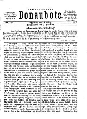 Deggendorfer Donaubote Dienstag 26. März 1872