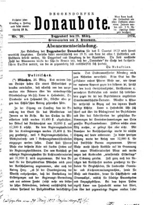 Deggendorfer Donaubote Freitag 29. März 1872