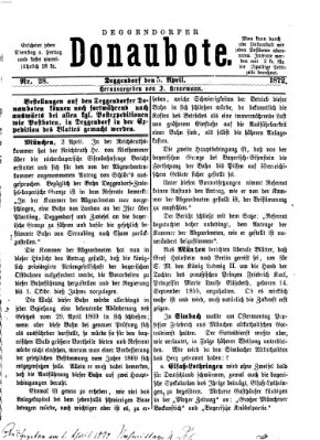 Deggendorfer Donaubote Freitag 5. April 1872