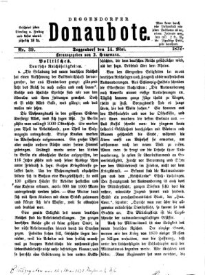 Deggendorfer Donaubote Dienstag 14. Mai 1872