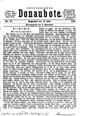 Deggendorfer Donaubote Dienstag 16. Juli 1872