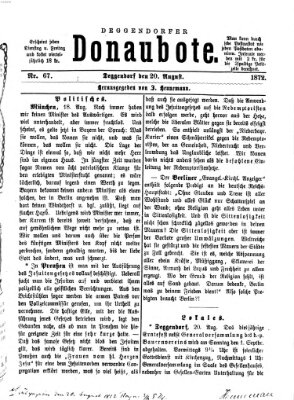 Deggendorfer Donaubote Dienstag 20. August 1872