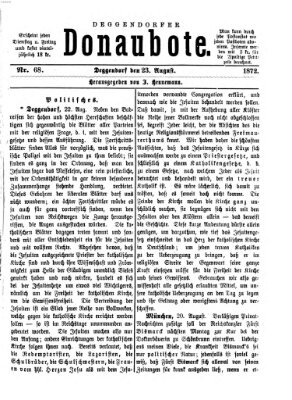 Deggendorfer Donaubote Freitag 23. August 1872