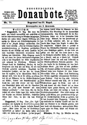 Deggendorfer Donaubote Freitag 30. August 1872