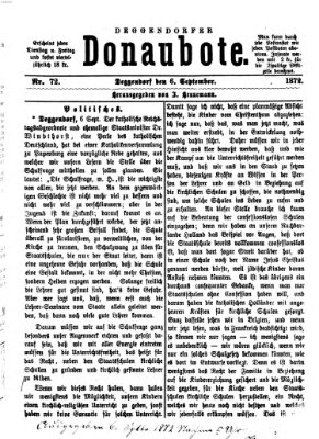 Deggendorfer Donaubote Freitag 6. September 1872