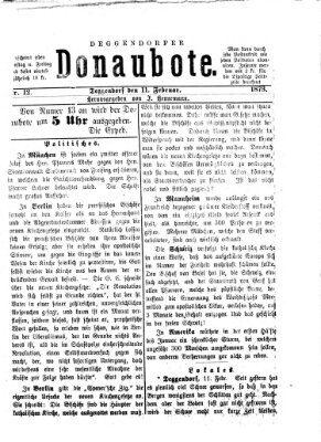 Deggendorfer Donaubote Dienstag 11. Februar 1873