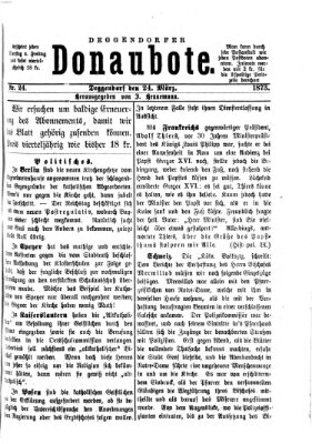 Deggendorfer Donaubote Montag 24. März 1873