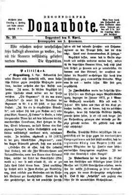 Deggendorfer Donaubote Dienstag 8. April 1873