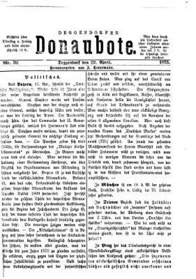 Deggendorfer Donaubote Dienstag 22. April 1873