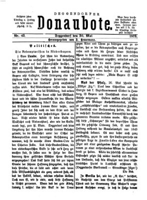 Deggendorfer Donaubote Freitag 30. Mai 1873