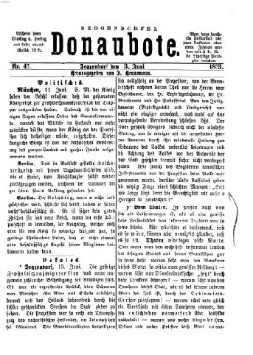 Deggendorfer Donaubote Freitag 13. Juni 1873