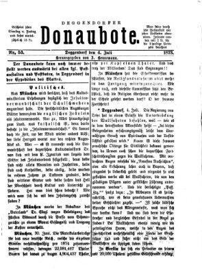 Deggendorfer Donaubote Freitag 4. Juli 1873