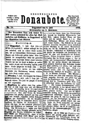 Deggendorfer Donaubote Dienstag 8. Juli 1873