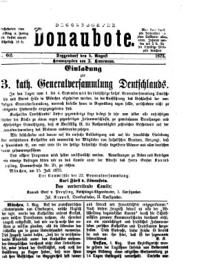 Deggendorfer Donaubote Dienstag 5. August 1873