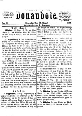 Deggendorfer Donaubote Donnerstag 14. August 1873