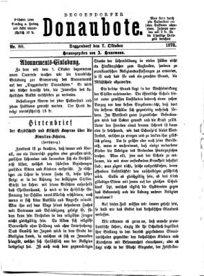 Deggendorfer Donaubote Dienstag 7. Oktober 1873