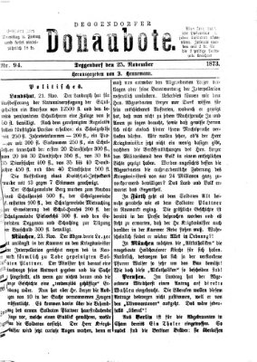 Deggendorfer Donaubote Dienstag 25. November 1873