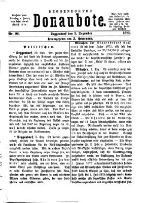 Deggendorfer Donaubote Dienstag 2. Dezember 1873