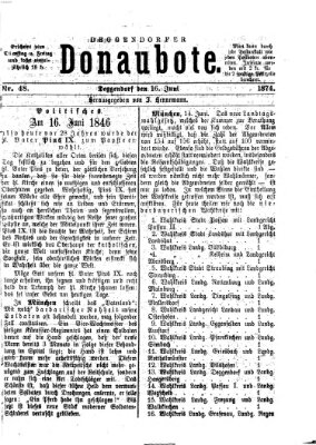 Deggendorfer Donaubote Dienstag 16. Juni 1874