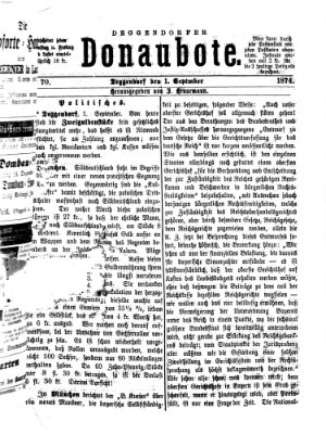 Deggendorfer Donaubote Dienstag 1. September 1874