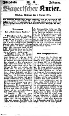 Bayerischer Kurier Mittwoch 4. Januar 1871