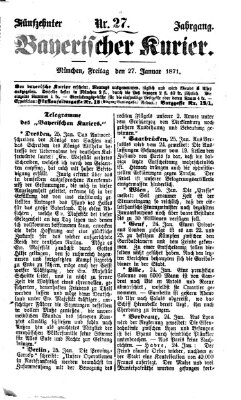 Bayerischer Kurier Freitag 27. Januar 1871