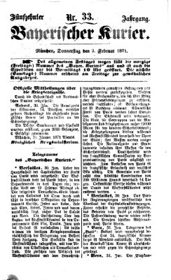 Bayerischer Kurier Donnerstag 2. Februar 1871