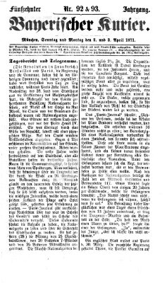 Bayerischer Kurier Sonntag 2. April 1871