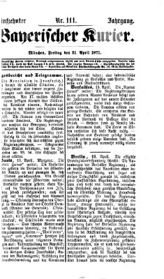 Bayerischer Kurier Freitag 21. April 1871