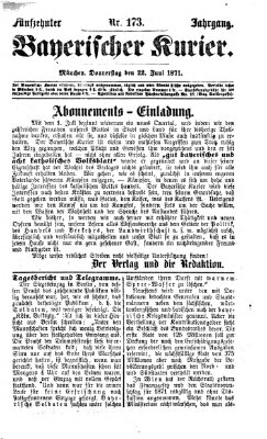 Bayerischer Kurier Donnerstag 22. Juni 1871