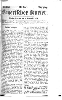 Bayerischer Kurier Samstag 16. September 1871