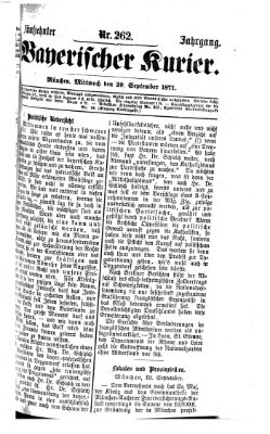 Bayerischer Kurier Mittwoch 20. September 1871