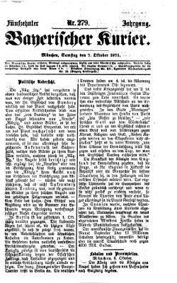 Bayerischer Kurier Samstag 7. Oktober 1871