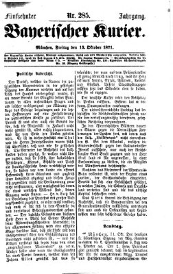 Bayerischer Kurier Freitag 13. Oktober 1871