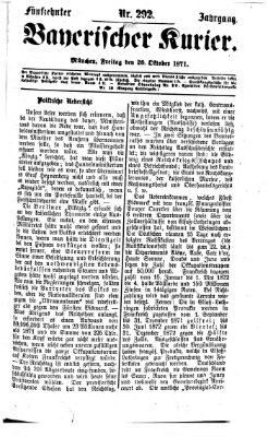 Bayerischer Kurier Freitag 20. Oktober 1871