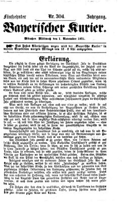 Bayerischer Kurier Mittwoch 1. November 1871