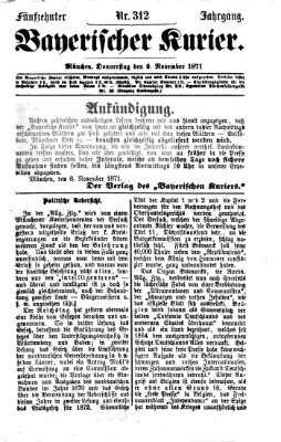 Bayerischer Kurier Donnerstag 9. November 1871