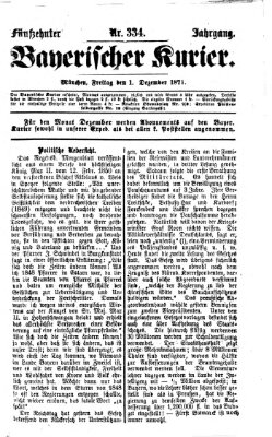 Bayerischer Kurier Freitag 1. Dezember 1871