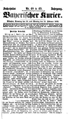 Bayerischer Kurier Sonntag 18. Februar 1872