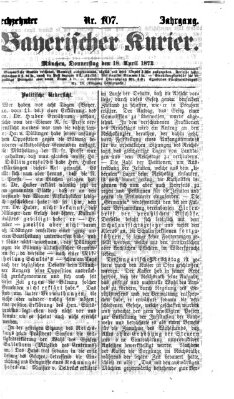 Bayerischer Kurier Donnerstag 18. April 1872