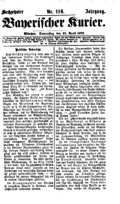 Bayerischer Kurier Donnerstag 25. April 1872