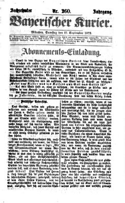 Bayerischer Kurier Samstag 21. September 1872