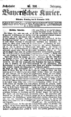 Bayerischer Kurier Samstag 16. November 1872