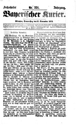 Bayerischer Kurier Donnerstag 21. November 1872