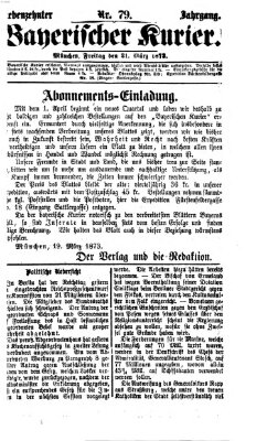Bayerischer Kurier Freitag 21. März 1873