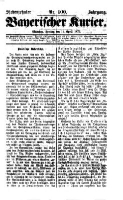 Bayerischer Kurier Freitag 11. April 1873