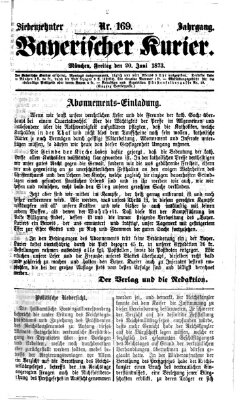 Bayerischer Kurier Freitag 20. Juni 1873