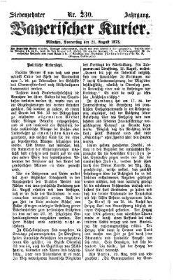 Bayerischer Kurier Donnerstag 21. August 1873