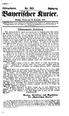 Bayerischer Kurier Dienstag 23. September 1873