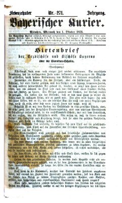 Bayerischer Kurier Mittwoch 1. Oktober 1873